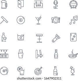 Line icons set. Bar pack. Vector illustration