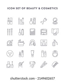 Line icons. Set of icons of beauty and cosmetics