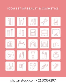 Line icons. Set of icons of beauty and cosmetics