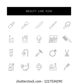Line icons set. Beauty pack. Vector illustration	