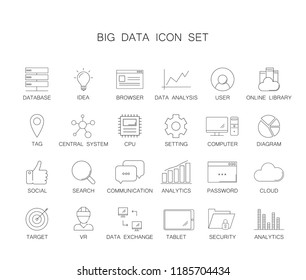 Line icons set. Big data pack. Vector illustration	
