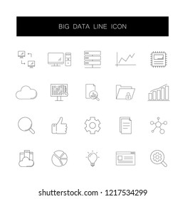 Line icons set. Big data pack. Vector illustration	