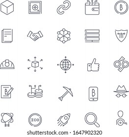  Line icons set. Blockchain pack. Vector batch