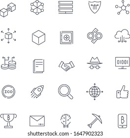Line icons set. Blockchain pack. Vector batch