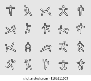 Line icons set for Body exercise