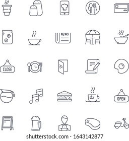 Line icons set. Cafe pack. Vector illustration