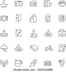 Line icons set. Cafe pack. Vector illustration