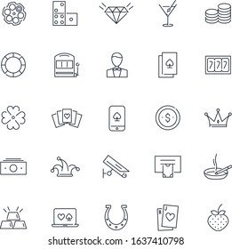 Line icons set. Casino pack. Vector illustration