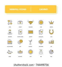  Line icons set. Casino pack. Vector illustration