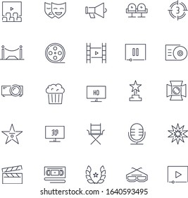  Line icons set. Cinema pack. Vector illustration