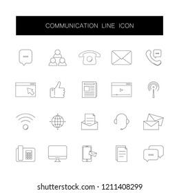 Line icons set. Communication pack. Vector illustration