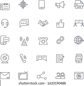  Line icons set. Communication pack. Vector batch