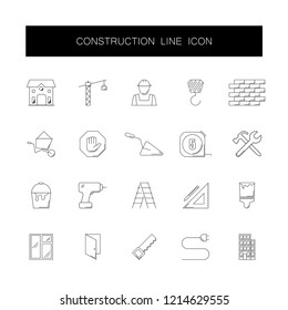 Line icons set. Construction pack. Vector illustration