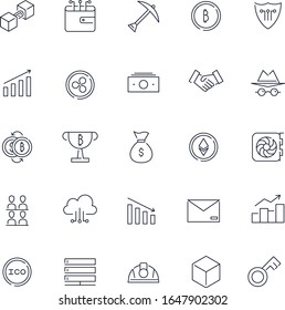 Conjunto de iconos de línea. Paquete de criptomoneda. Lote de vectores