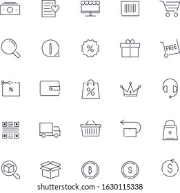 Line icons set. E-commerce pack. Vector batch