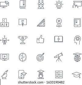  Line icons set. Education pack. Vector batch