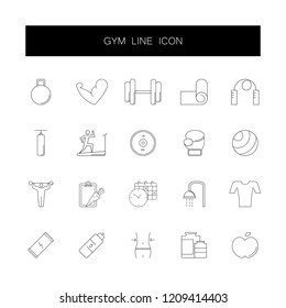 Line icons set. Gym pack. Vector illustration	