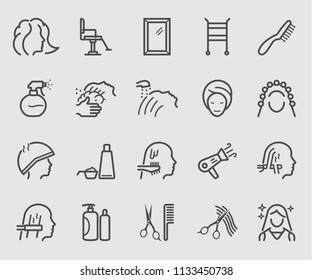 Line icons set for Hair Salon