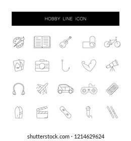 Line icons set. Hobby pack. Vector illustration