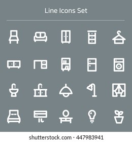 Line icons set - Interiors