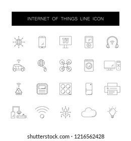 Line icons set. Internet of things pack. Vector illustration	