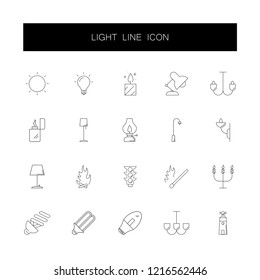 Line icons set. Light pack. Vector illustration	