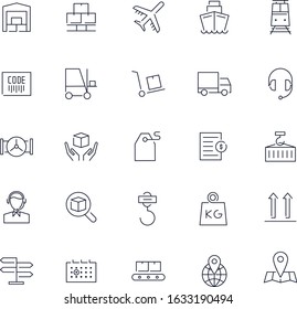 Line icons set. Logistics pack. Vector batch