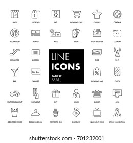 Line icons set. Mall pack. Vector illustration.