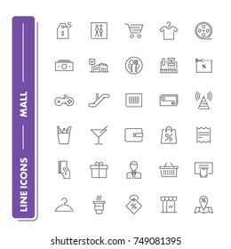  Line icons set. Mall pack. Vector illustration.