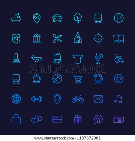 line icons set for maps, navigation apps and web