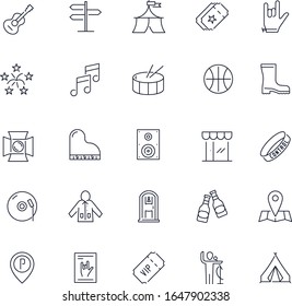 Line icons set. Music festival pack. Vector 