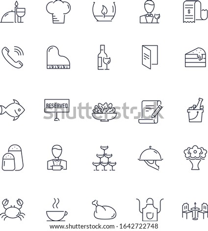 Line icons set. Restaurant pack. Vector batch 