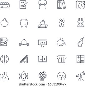  Line icons set. School pack. Vector illustration