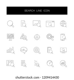 Line icons set. Search pack. Vector illustration	