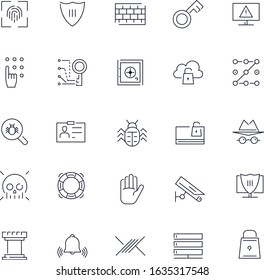 Line icons set. Security pack. Vector illustration