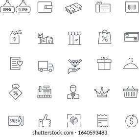 Line icons set. Shopping pack. Vector illustration