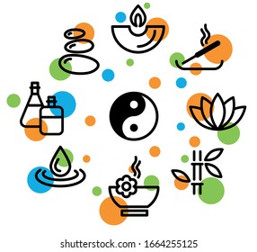 Line icons set for Spa health