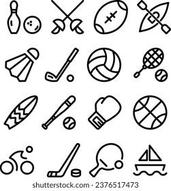 Line icons set for Sports