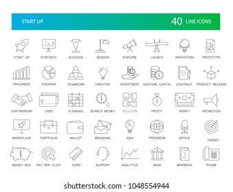 Line icons set. Start Up pack. Vector Illustration