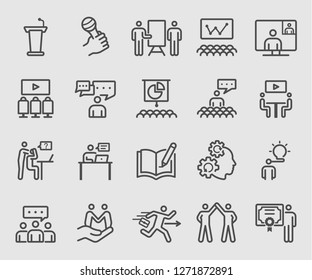 Line icons set for Training