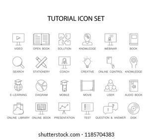 Line icons set. Tutorial pack. Vector illustration	