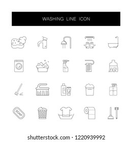 Line icons set. Washing pack. Vector illustration