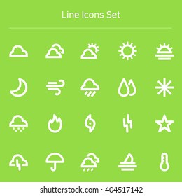 Line icons set - weather