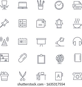 Line icons set. Workplace pack. Vector batch