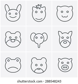 Line Icons Style Animals icons