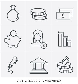 Line Icons Style banking icons