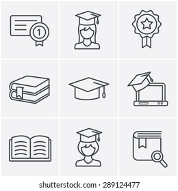 Line Icons Style Education icons set.