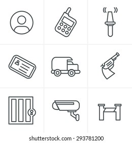 Iconos de seguridad de estilo Iconos de Línea