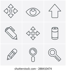 Line Icons Style Set of Icons Set, Vector Design