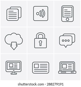 Line Icons Style  Website Icons Set, Vector Design